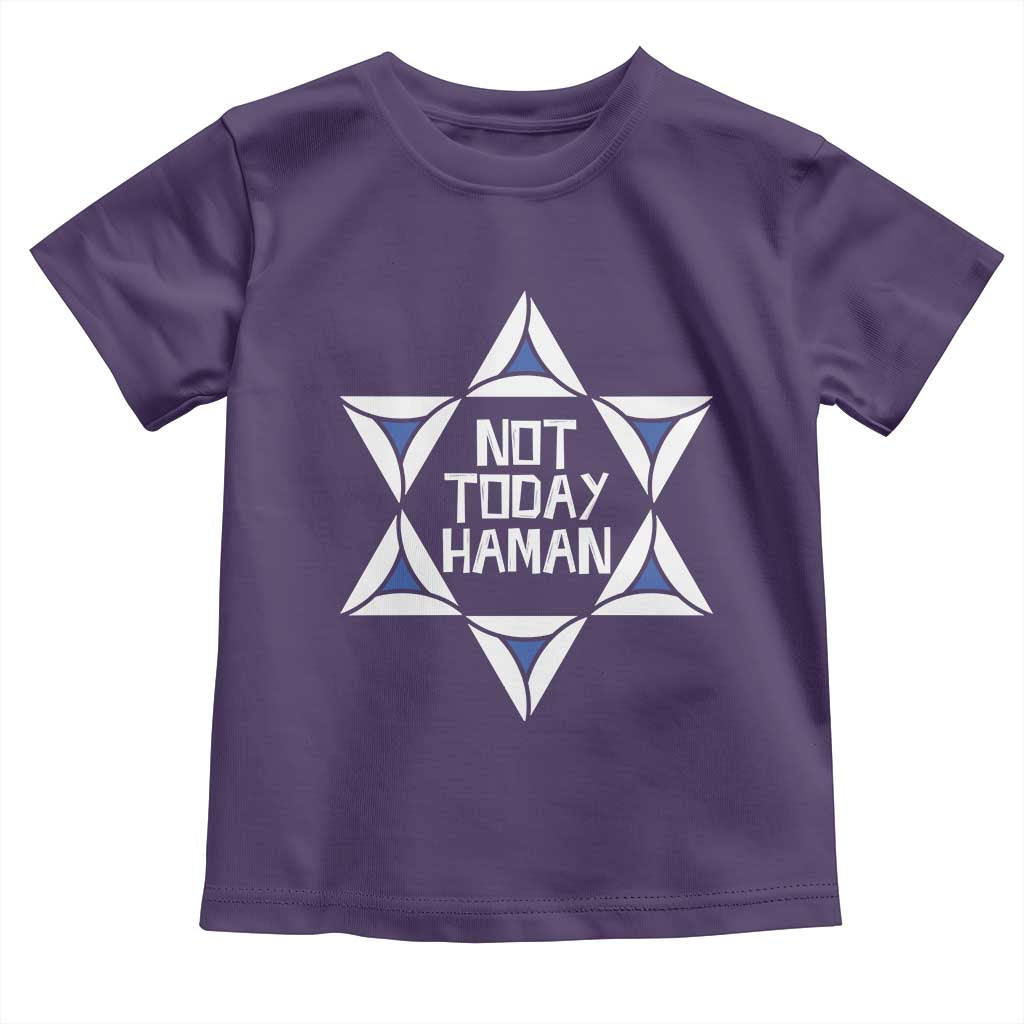 Not Today Haman Purim Toddler T Shirt Hamantash Jewish Star of David TS09 Purple Print Your Wear
