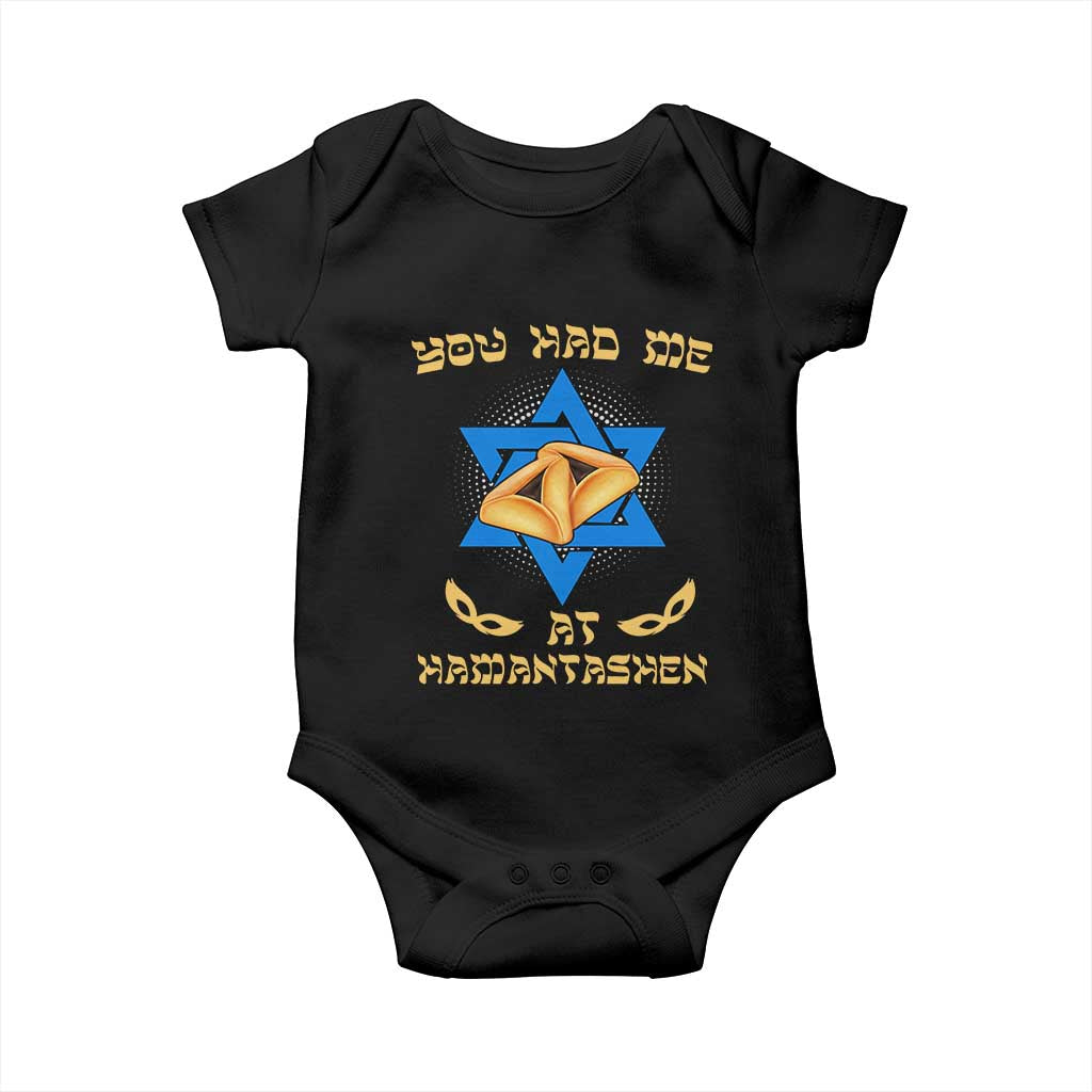 Funny Purim Baby Onesie You Had Me At Hamantash TS09 Black Print Your Wear