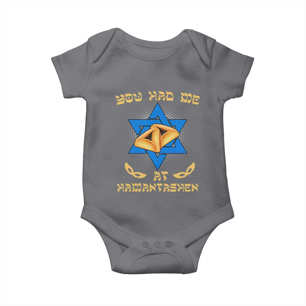 Funny Purim Baby Onesie You Had Me At Hamantash TS09 Charcoal Print Your Wear