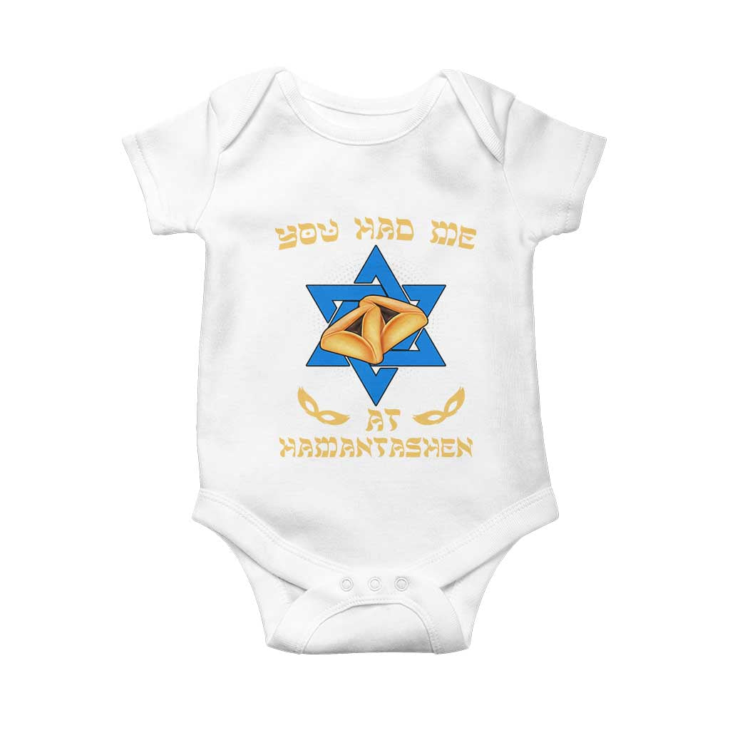 Funny Purim Baby Onesie You Had Me At Hamantash TS09 White Print Your Wear