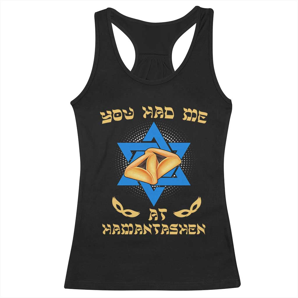 Funny Purim Racerback Tank Top You Had Me At Hamantash TS09 Black Print Your Wear
