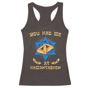 Funny Purim Racerback Tank Top You Had Me At Hamantash TS09 Dark Chocolate Print Your Wear