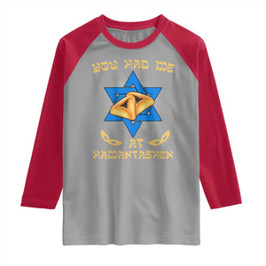 Funny Purim Raglan Shirt You Had Me At Hamantash TS09 Sport Gray Red Print Your Wear