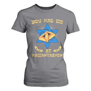 Funny Purim T Shirt For Women You Had Me At Hamantash TS09 Charcoal Print Your Wear