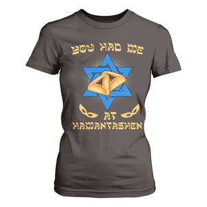 Funny Purim T Shirt For Women You Had Me At Hamantash TS09 Dark Chocolate Print Your Wear