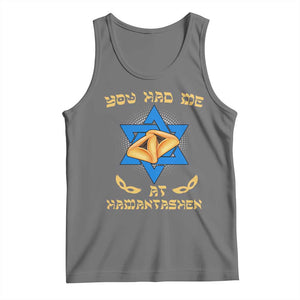 Funny Purim Tank Top You Had Me At Hamantash TS09 Black Heather Print Your Wear