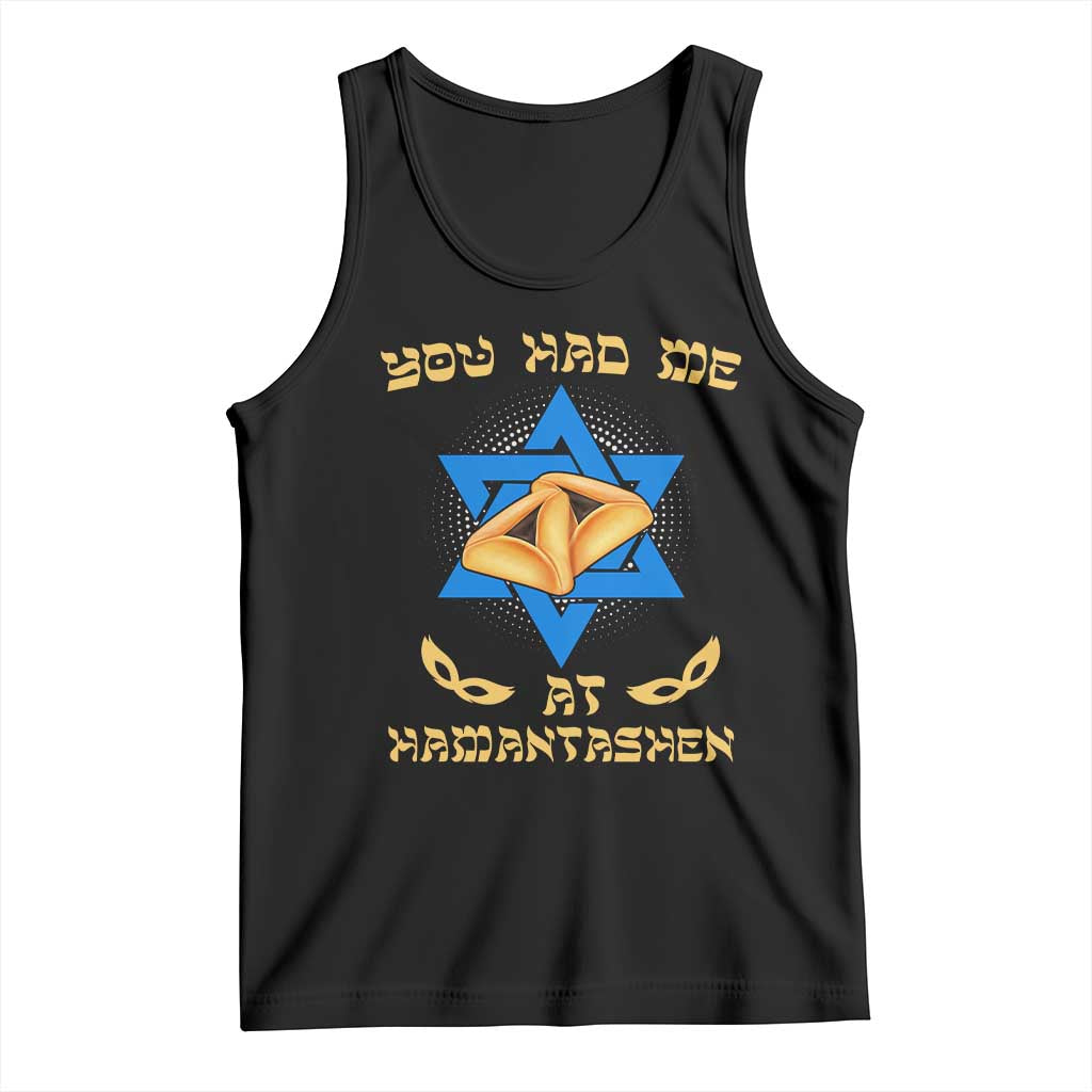 Funny Purim Tank Top You Had Me At Hamantash TS09 Black Print Your Wear