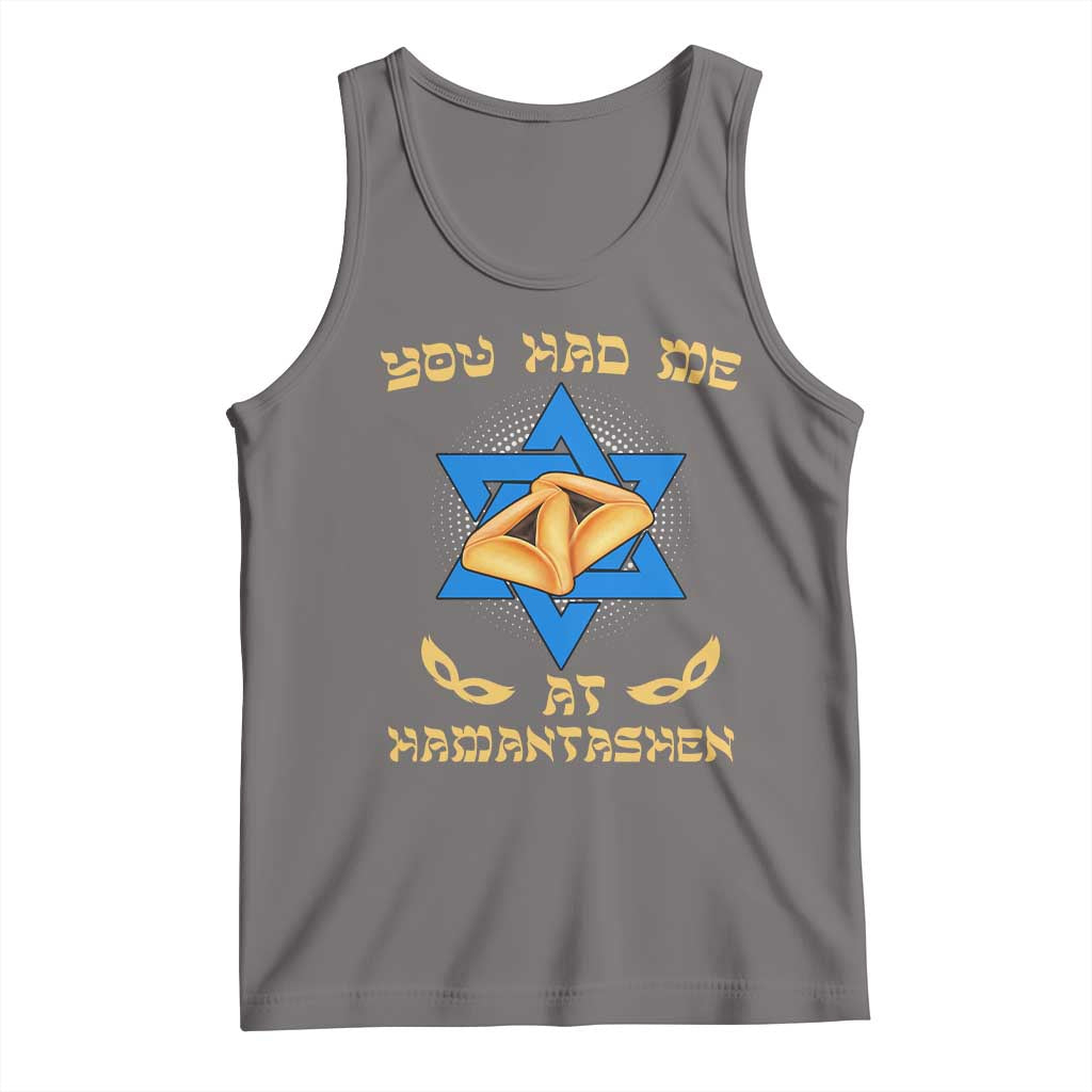 Funny Purim Tank Top You Had Me At Hamantash TS09 Deep Heather Print Your Wear