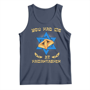 Funny Purim Tank Top You Had Me At Hamantash TS09 Navy Print Your Wear