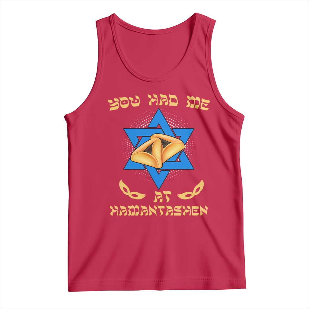 Funny Purim Tank Top You Had Me At Hamantash TS09 Red Print Your Wear