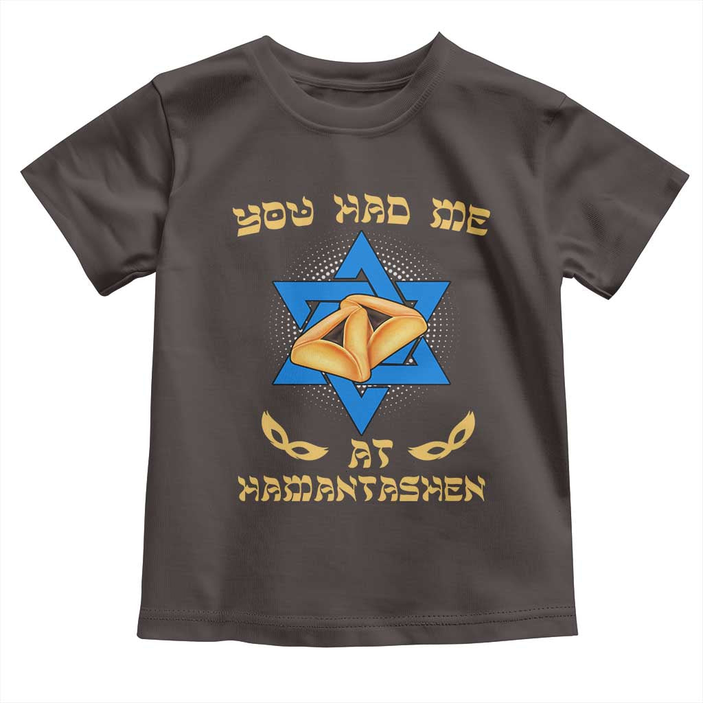 Funny Purim Toddler T Shirt You Had Me At Hamantash TS09 Dark Chocolate Print Your Wear