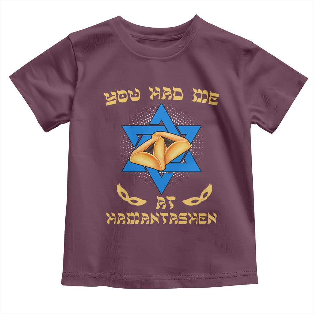 Funny Purim Toddler T Shirt You Had Me At Hamantash TS09 Maroon Print Your Wear