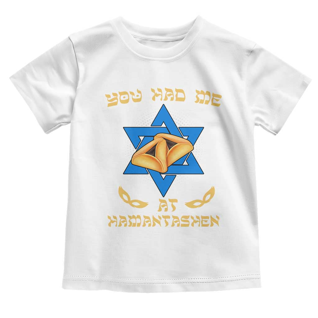 Funny Purim Toddler T Shirt You Had Me At Hamantash TS09 White Print Your Wear
