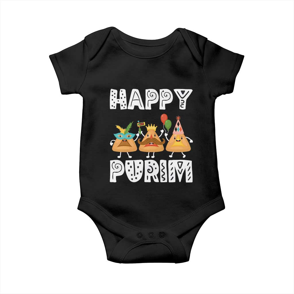 Happy Purim Funny Hamantash Baby Onesie TS09 Black Print Your Wear