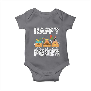 Happy Purim Funny Hamantash Baby Onesie TS09 Charcoal Print Your Wear