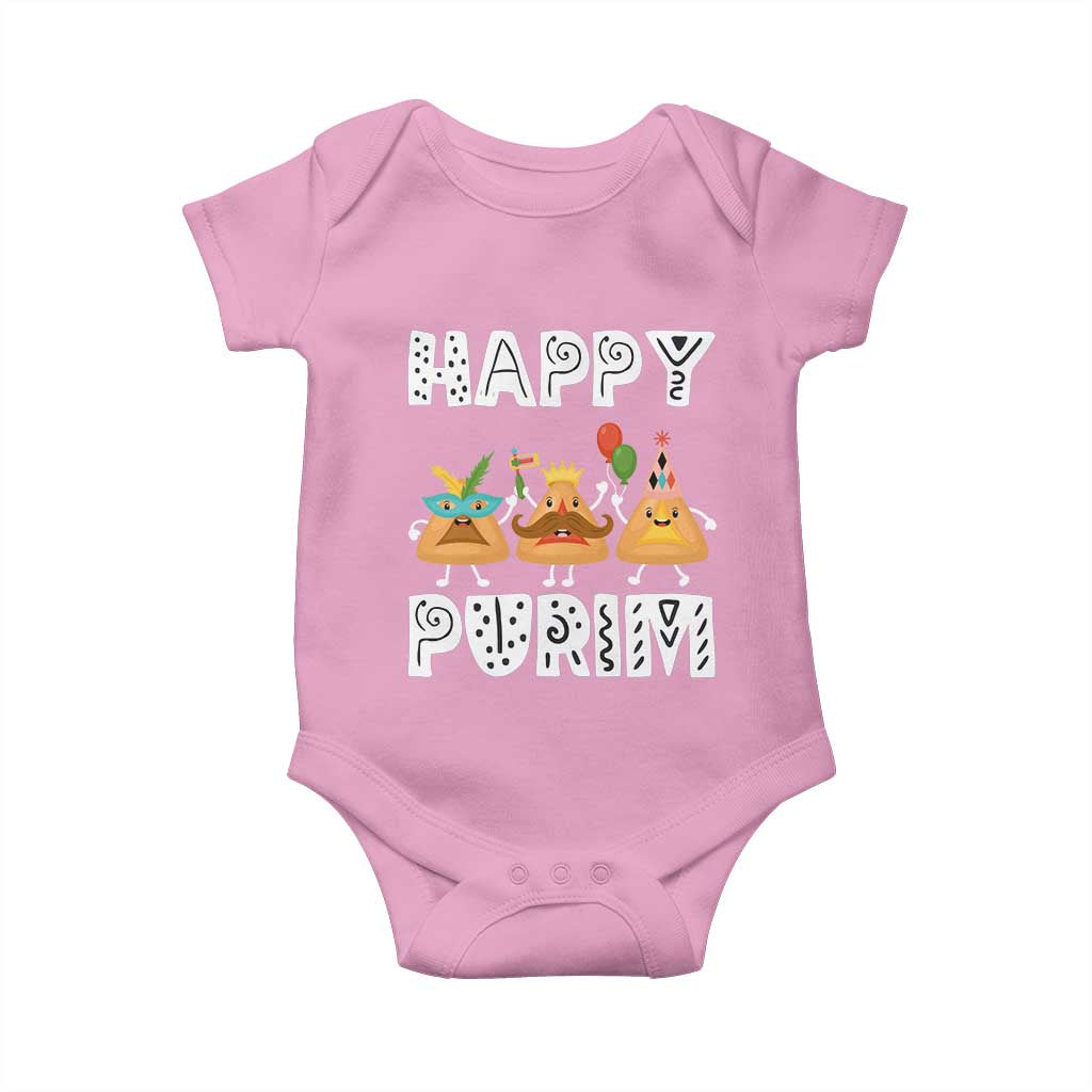 Happy Purim Funny Hamantash Baby Onesie TS09 Light Pink Print Your Wear