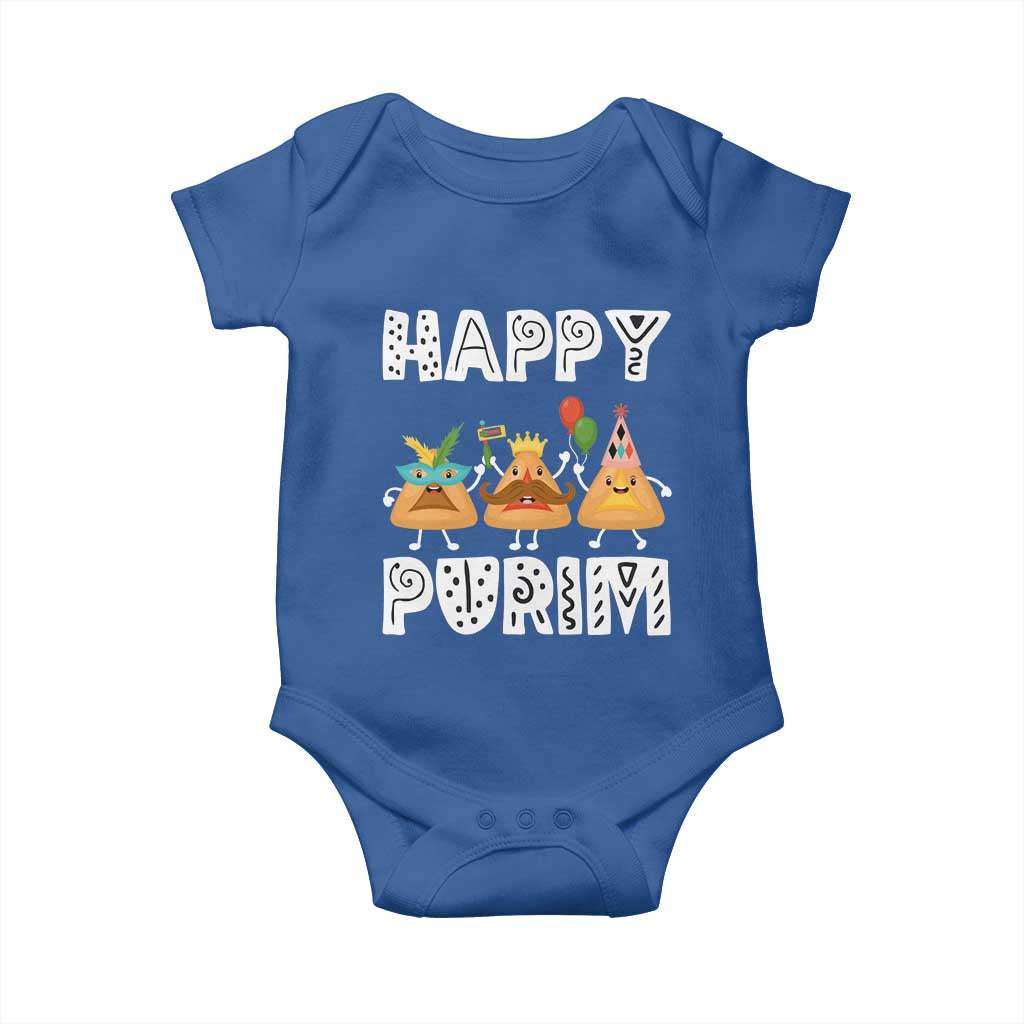 Happy Purim Funny Hamantash Baby Onesie TS09 Royal Blue Print Your Wear