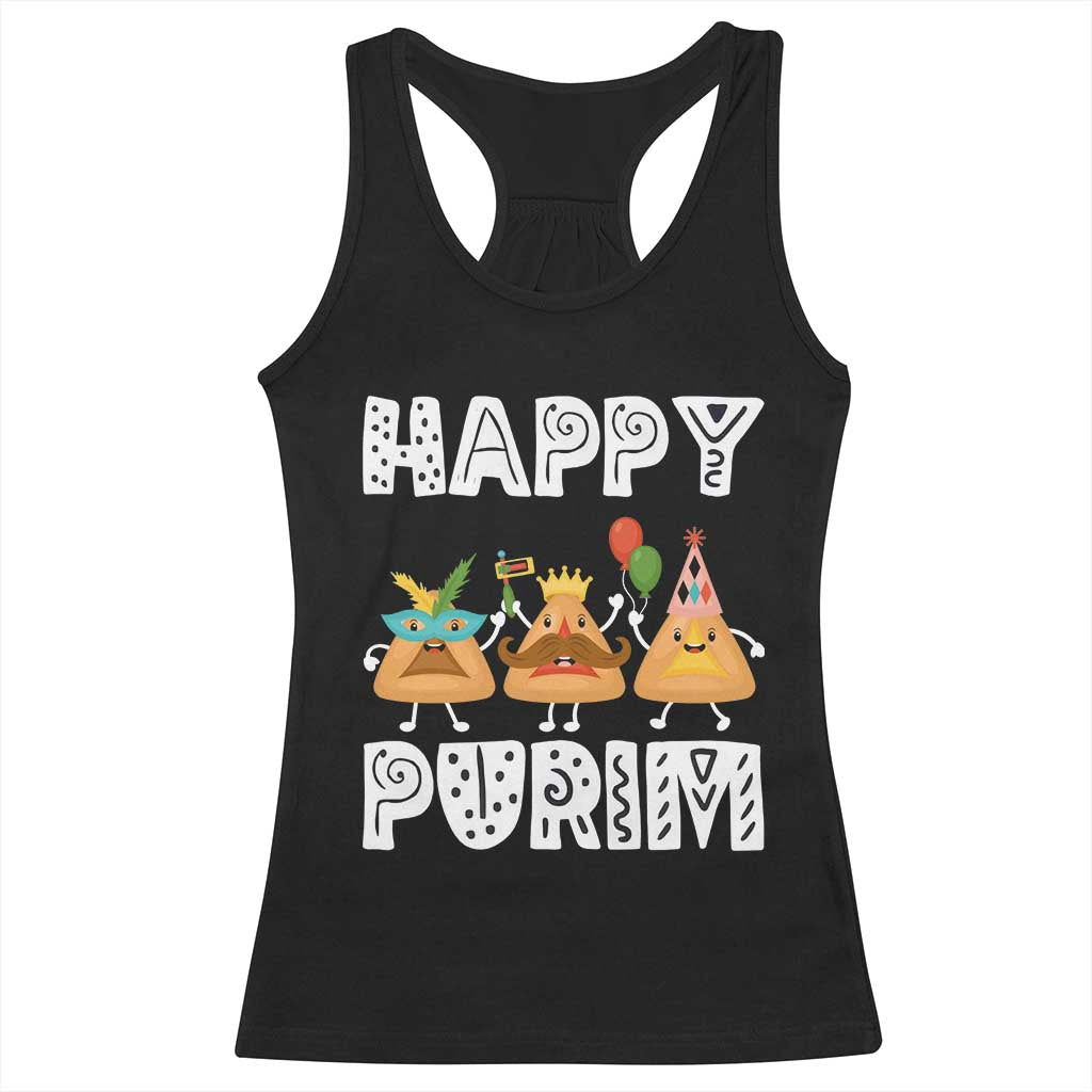 Happy Purim Funny Hamantash Racerback Tank Top TS09 Black Print Your Wear