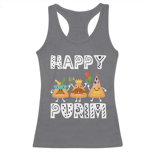 Happy Purim Funny Hamantash Racerback Tank Top TS09 Charcoal Print Your Wear