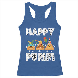 Happy Purim Funny Hamantash Racerback Tank Top TS09 Royal Blue Print Your Wear