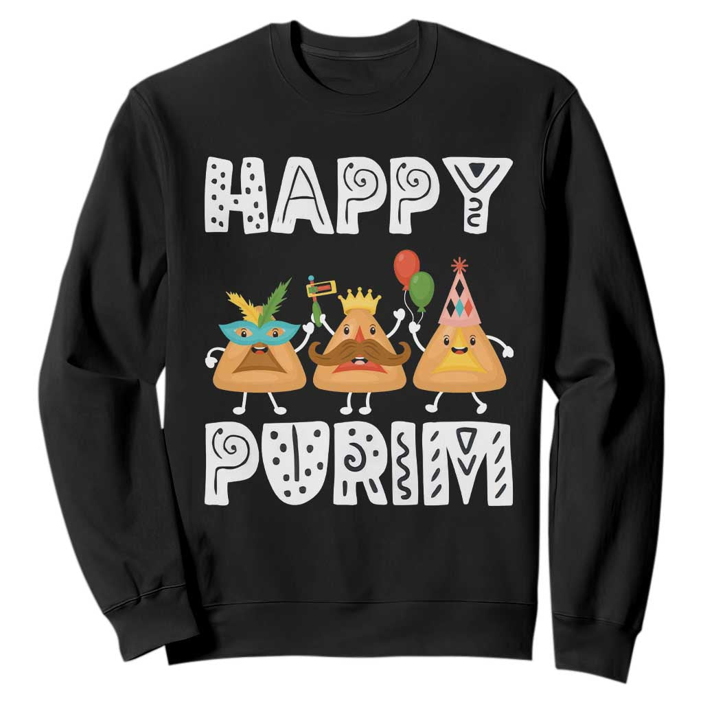 Happy Purim Funny Hamantash Sweatshirt TS09 Black Print Your Wear