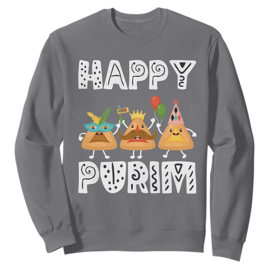 Happy Purim Funny Hamantash Sweatshirt TS09 Charcoal Print Your Wear