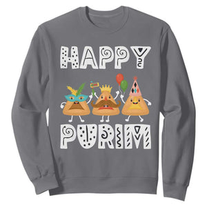 Happy Purim Funny Hamantash Sweatshirt TS09 Charcoal Print Your Wear
