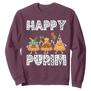 Happy Purim Funny Hamantash Sweatshirt TS09 Maroon Print Your Wear