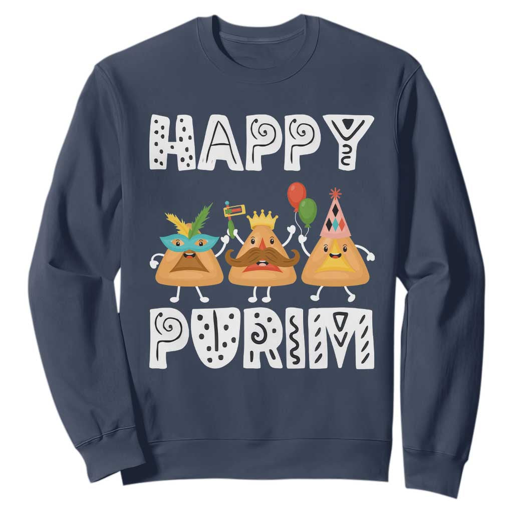 Happy Purim Funny Hamantash Sweatshirt TS09 Navy Print Your Wear