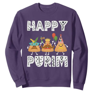 Happy Purim Funny Hamantash Sweatshirt TS09 Purple Print Your Wear