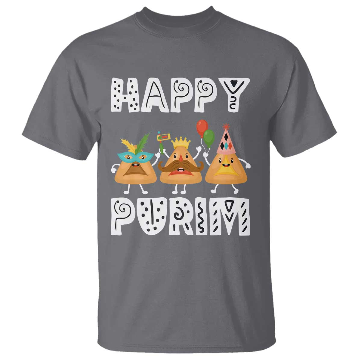 Happy Purim Funny Hamantash T Shirt TS09 Charcoal Print Your Wear