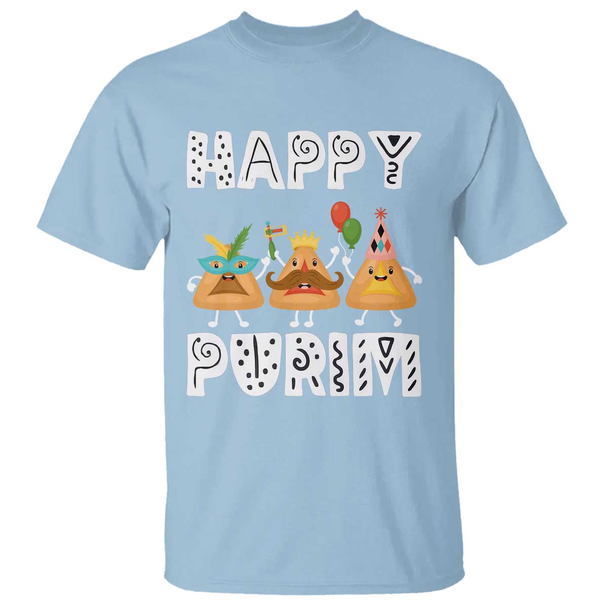Happy Purim Funny Hamantash T Shirt TS09 Light Blue Print Your Wear