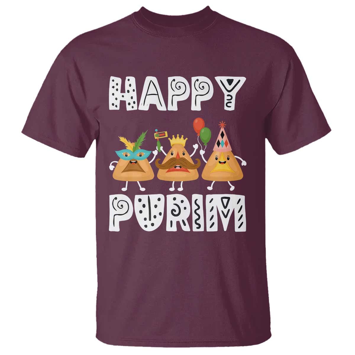 Happy Purim Funny Hamantash T Shirt TS09 Maroon Print Your Wear