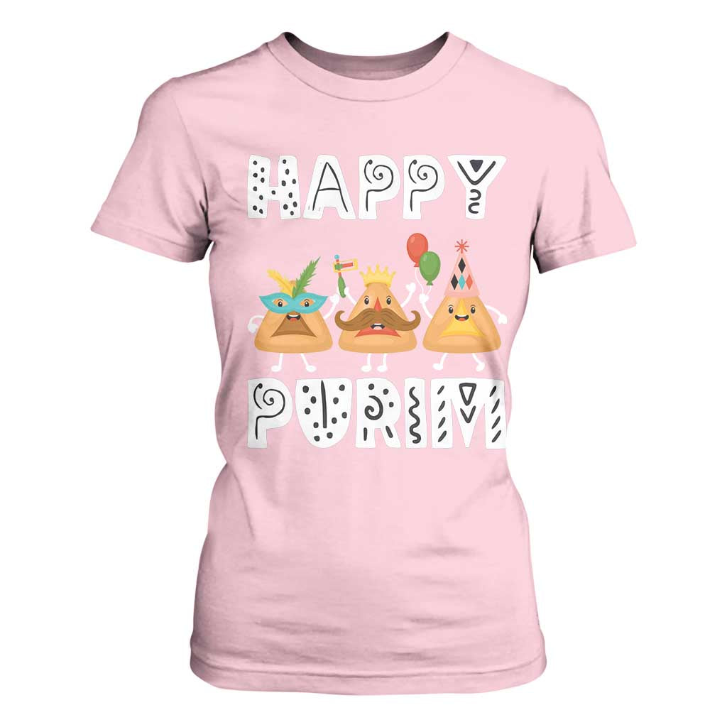 Happy Purim Funny Hamantash T Shirt For Women TS09 Light Pink Print Your Wear
