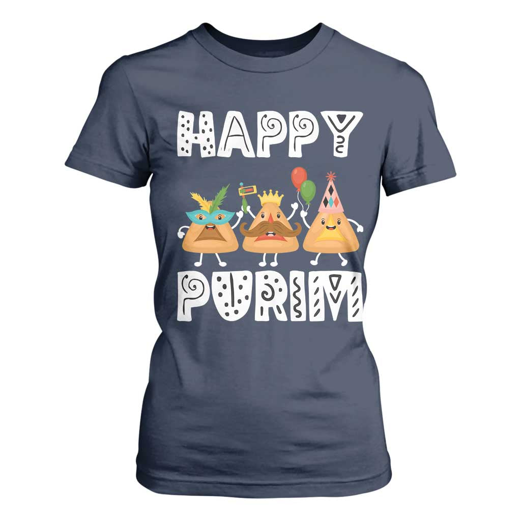 Happy Purim Funny Hamantash T Shirt For Women TS09 Navy Print Your Wear