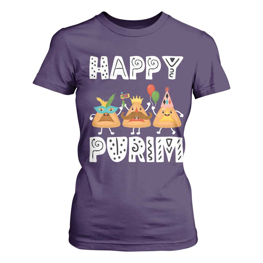 Happy Purim Funny Hamantash T Shirt For Women TS09 Purple Print Your Wear