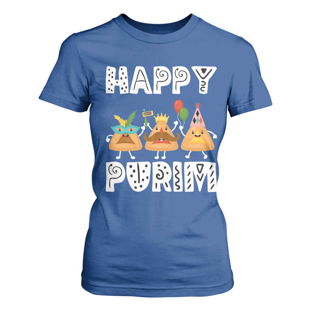 Happy Purim Funny Hamantash T Shirt For Women TS09 Royal Blue Print Your Wear