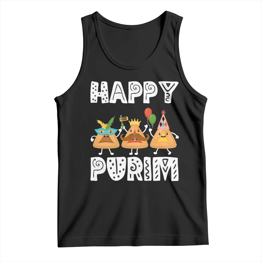 Happy Purim Funny Hamantash Tank Top TS09 Black Print Your Wear
