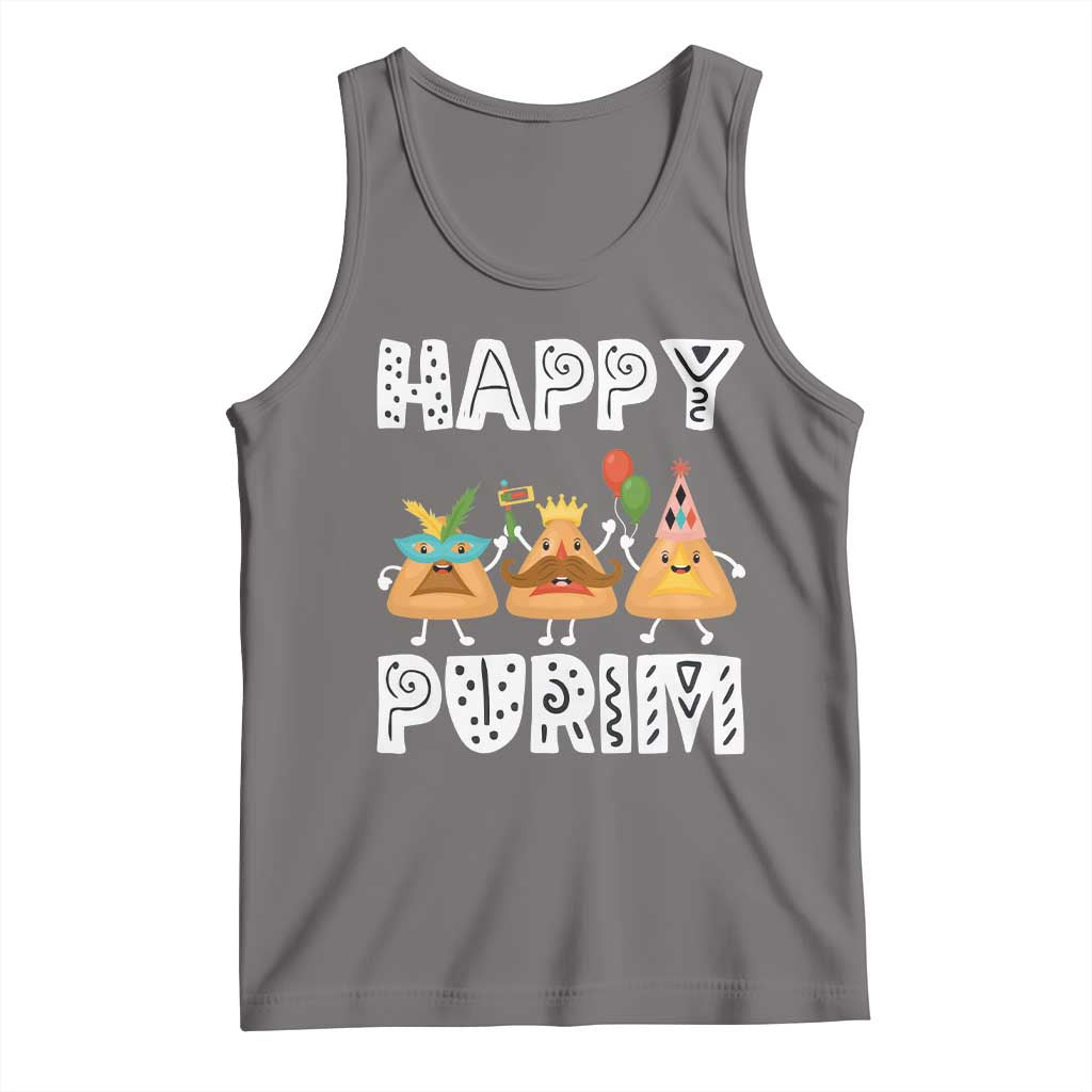 Happy Purim Funny Hamantash Tank Top TS09 Deep Heather Print Your Wear
