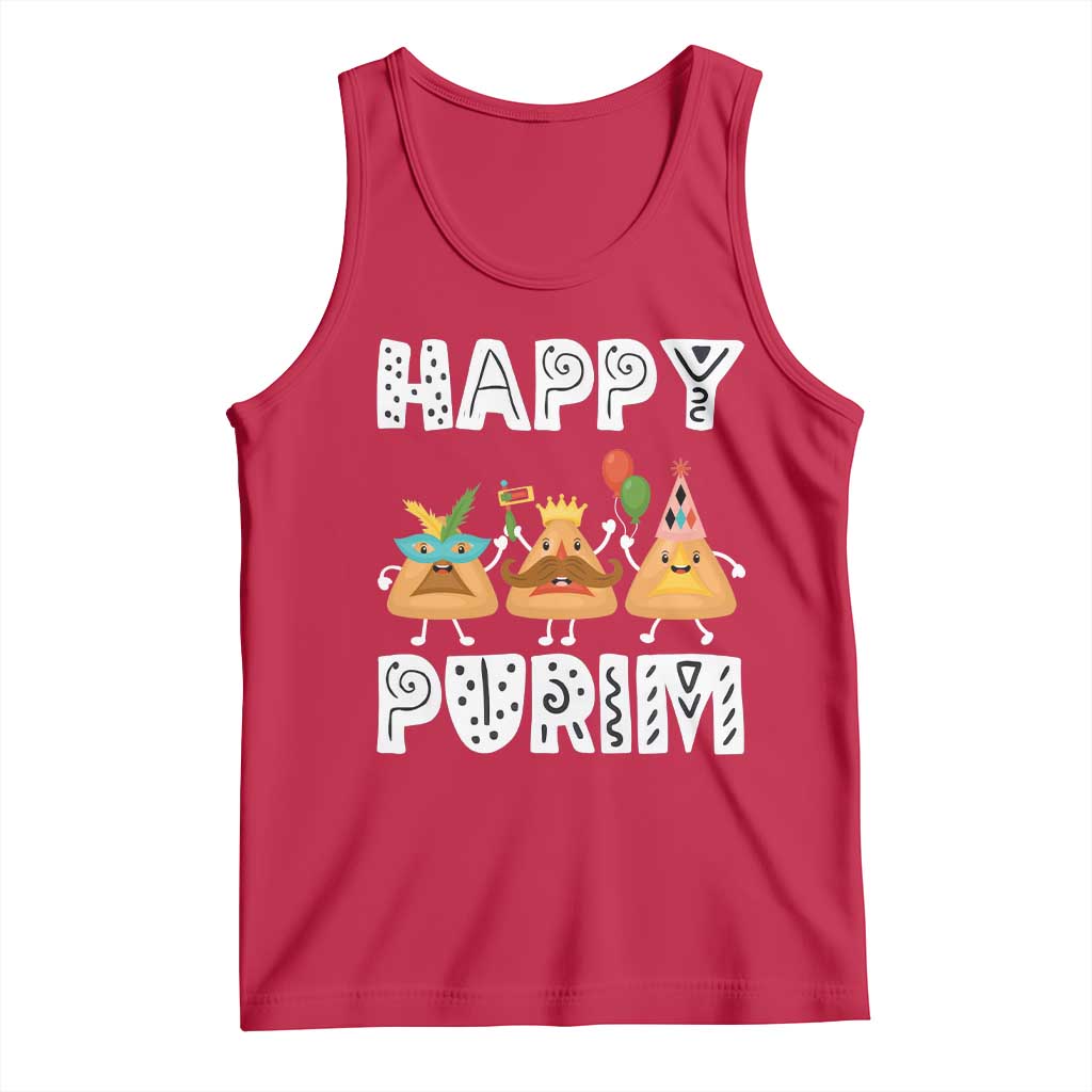 Happy Purim Funny Hamantash Tank Top TS09 Red Print Your Wear