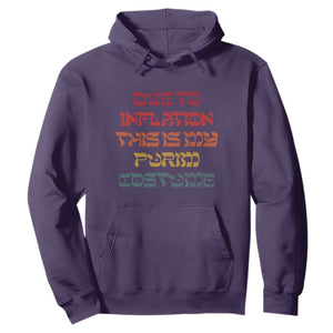 Funny Due To Inflation This Is My Purim Costume Hoodie TS09 Purple Print Your Wear