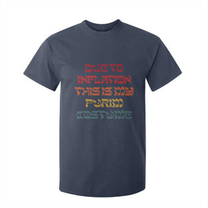 Funny Due To Inflation This Is My Purim Costume T Shirt For Kid TS09 Navy Print Your Wear