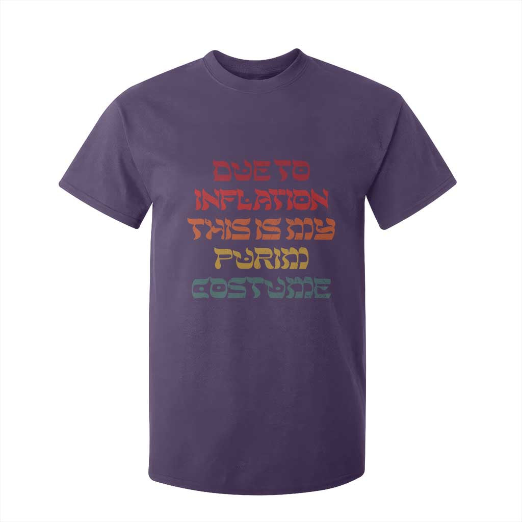 Funny Due To Inflation This Is My Purim Costume T Shirt For Kid TS09 Purple Print Your Wear