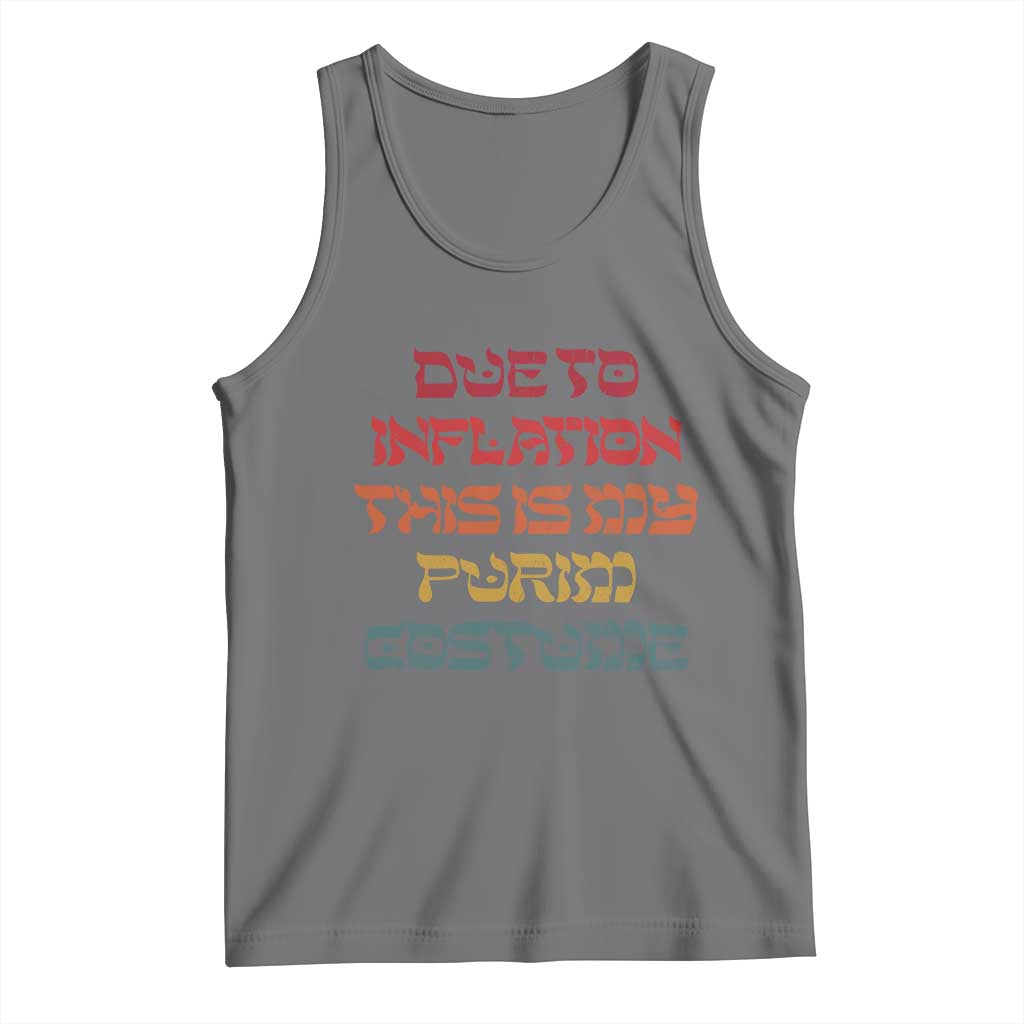 Funny Due To Inflation This Is My Purim Costume Tank Top TS09 Black Heather Print Your Wear