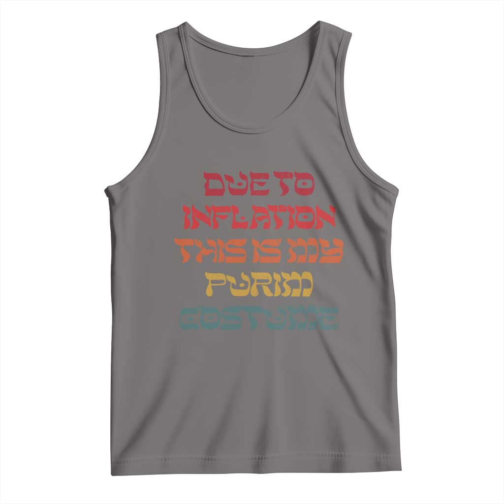 Funny Due To Inflation This Is My Purim Costume Tank Top TS09 Deep Heather Print Your Wear