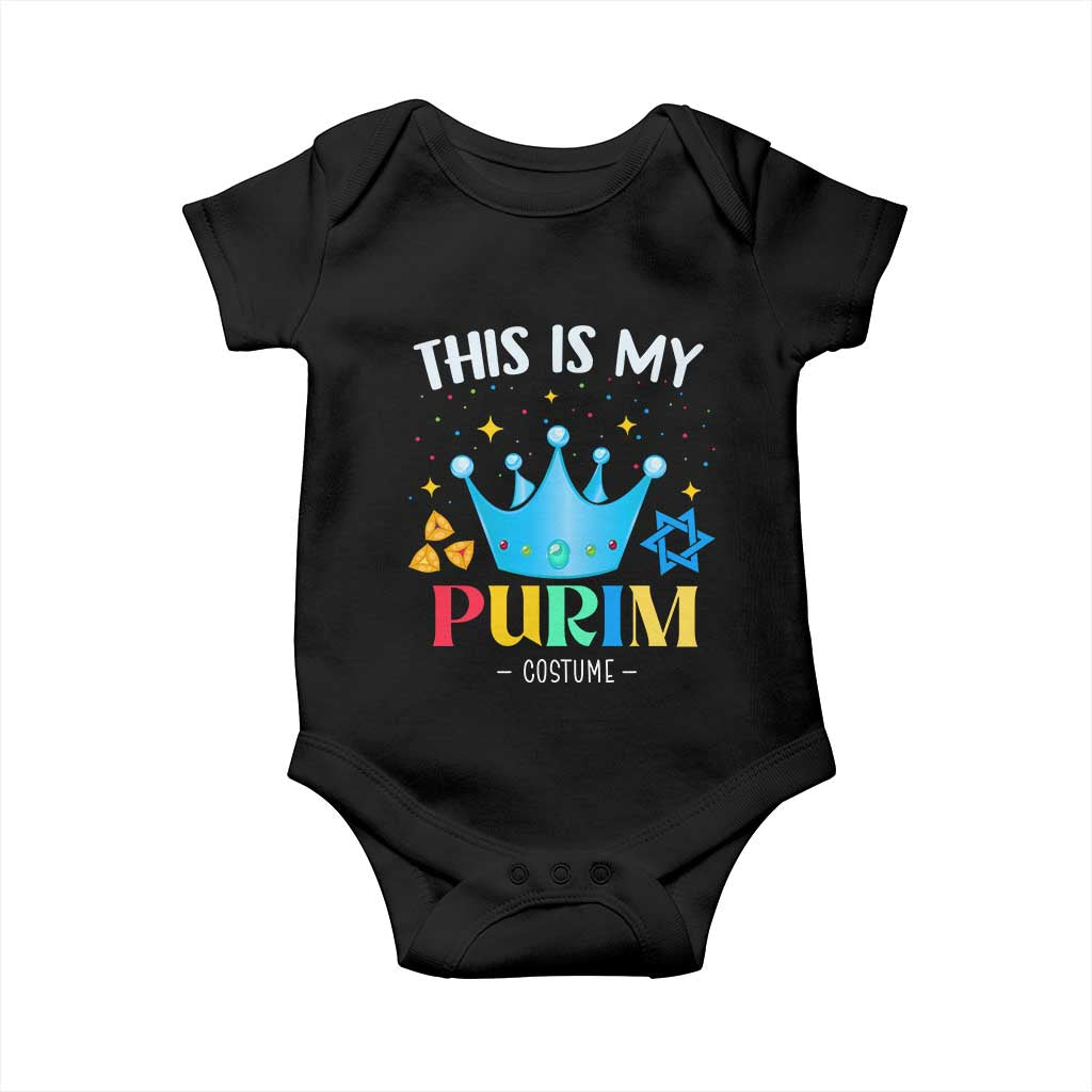 Funny Jewish This Is My Purim Costume Baby Onesie TS09 Black Print Your Wear