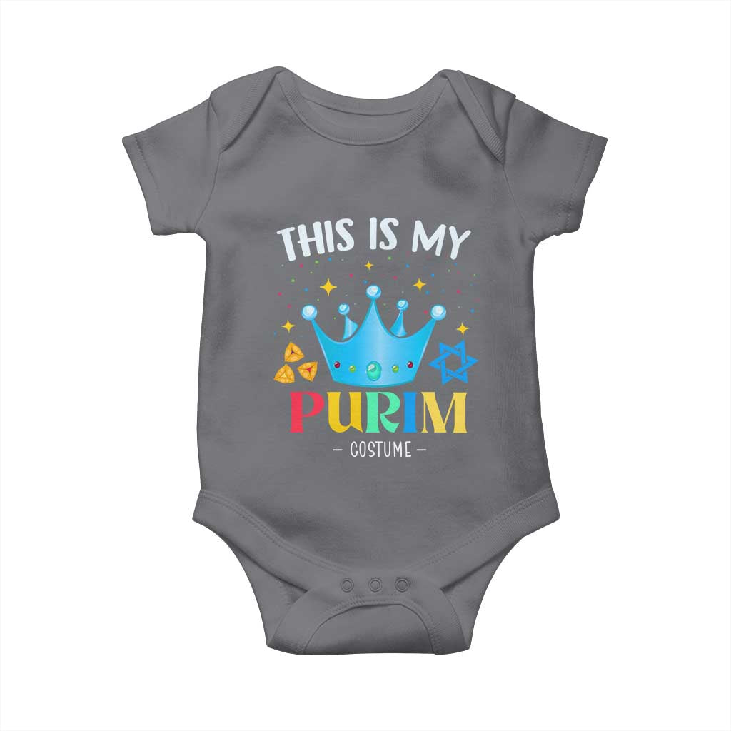 Funny Jewish This Is My Purim Costume Baby Onesie TS09 Charcoal Print Your Wear