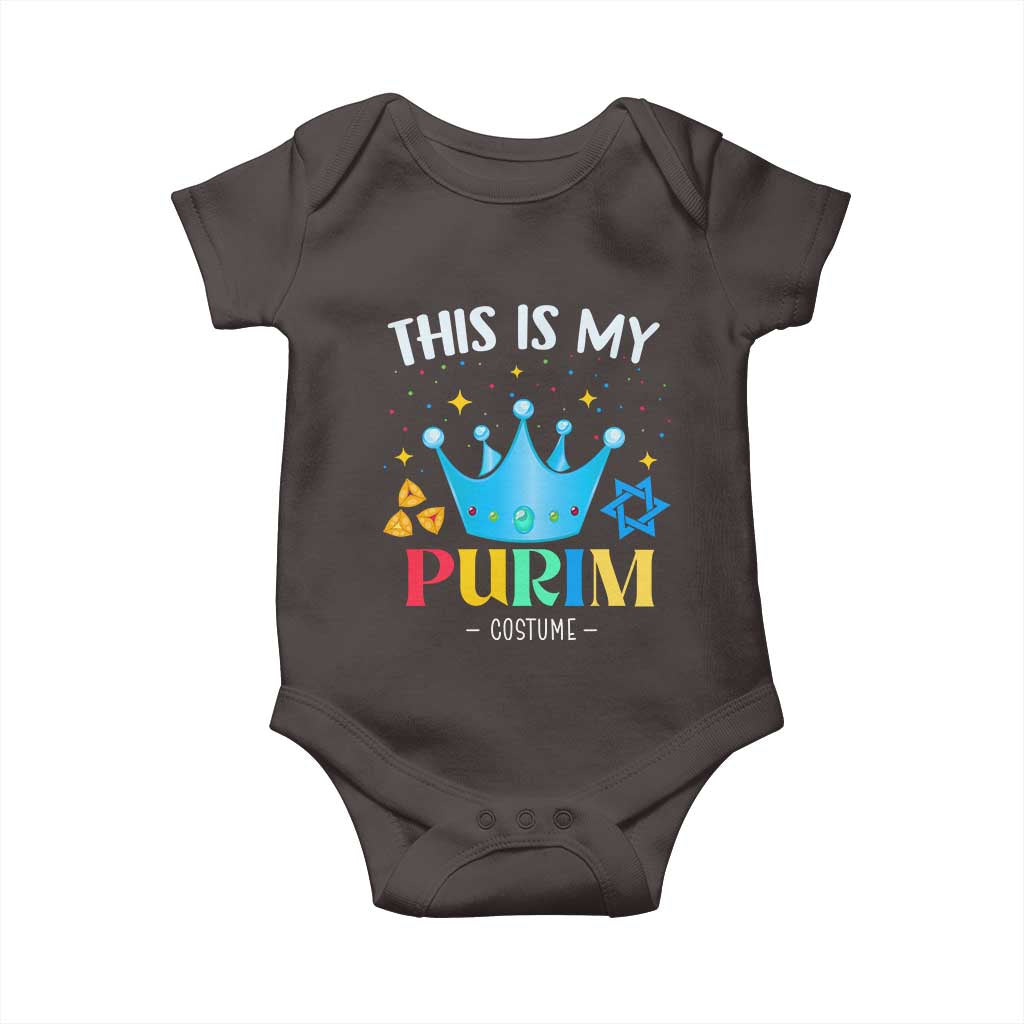 Funny Jewish This Is My Purim Costume Baby Onesie TS09 Dark Chocolate Print Your Wear