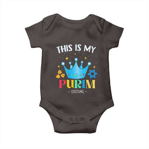Funny Jewish This Is My Purim Costume Baby Onesie TS09 Dark Chocolate Print Your Wear