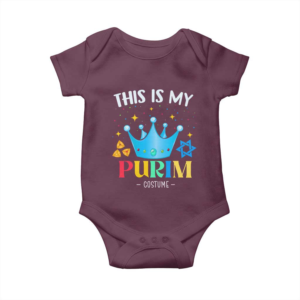 Funny Jewish This Is My Purim Costume Baby Onesie TS09 Maroon Print Your Wear